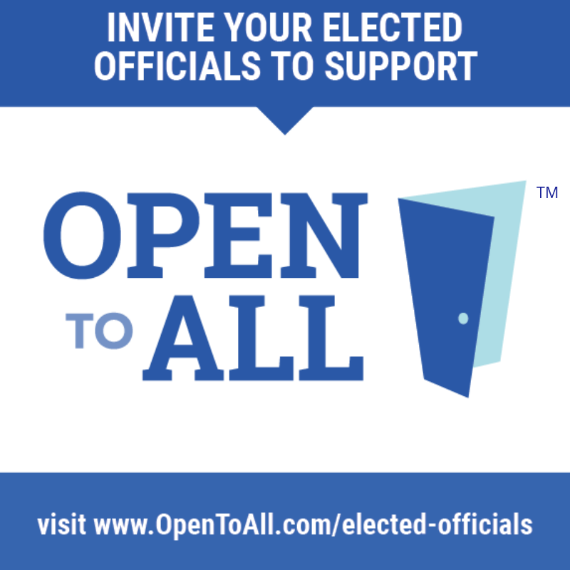 Here’s a cool new opportunity to show you are #OpenToAll. To learn more about @OpentoAllofUS and to take the pledge, visit: www.OpenToAll.com/elected-officials