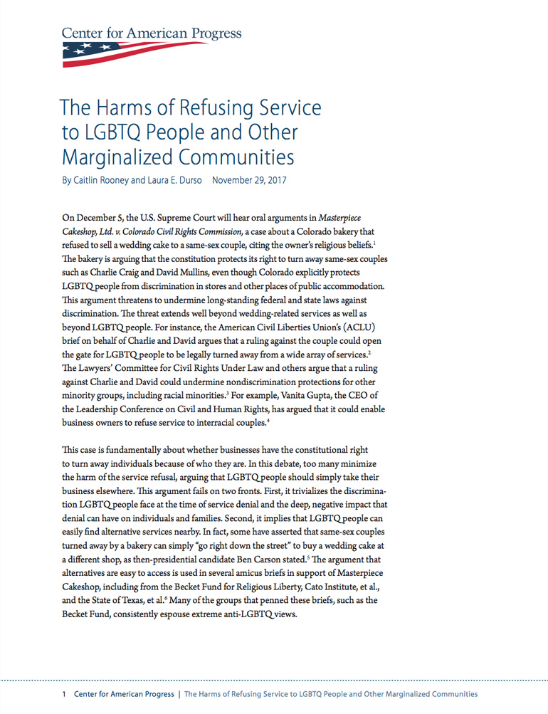 The Harms of Refusing Service to LGBTQ People and Other Marginalized Communities