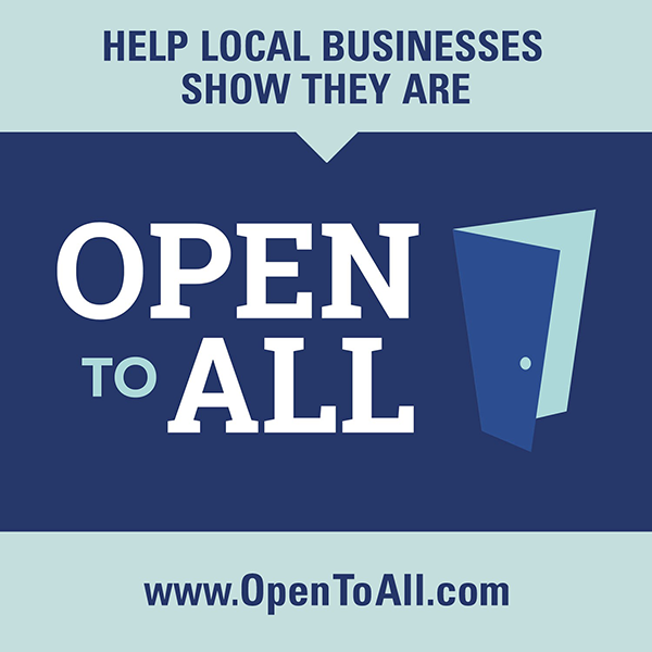 Help local businesses show they are Open to All