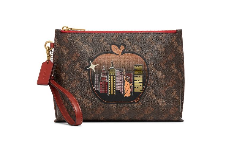 Charlie Pouch In Signature Canvas With Big Apple Skyline