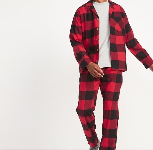 Matching Plaid Flannel Pajama Set for Men