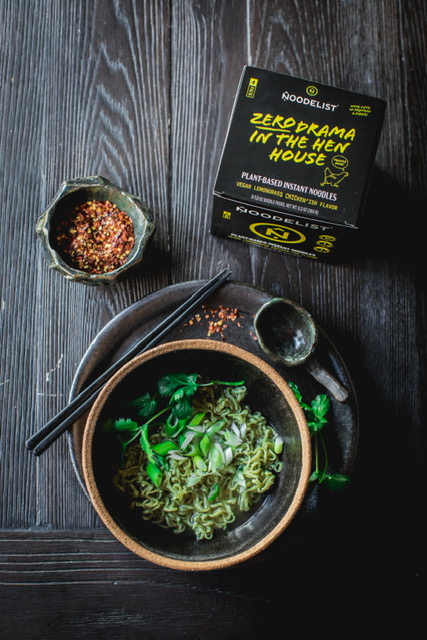 Noodelist - Noodle bowl and packaging on a table