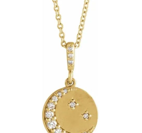 Diamond Moon Pendant Necklace