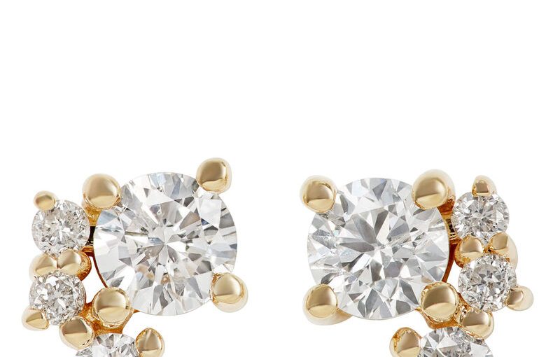 Ben Bridge exclusive Ikuma Canadian Diamond Cluster Earrings In 14K Yellow Gold