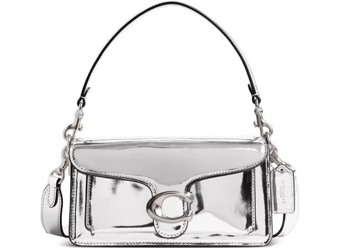 Tabby Shoulder Bag 20 In Silver Metallic