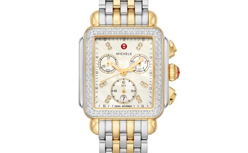 Deco Two-Tone 18k Gold Diamond Watch