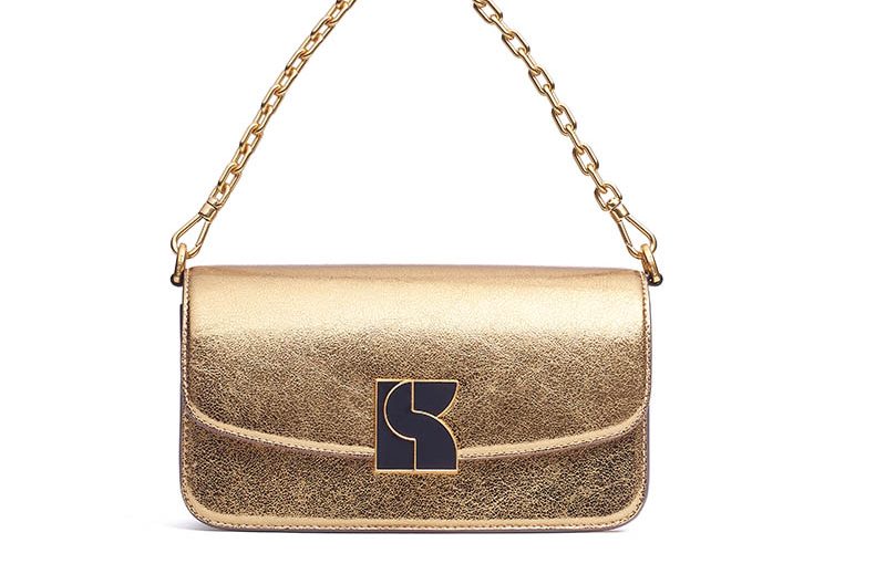 Dakota metallic small crossbody in gold