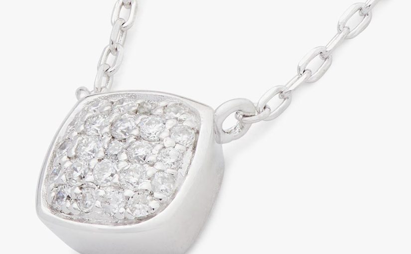 Kate Spade Fine Time to Shine Pavé Diamond Pendant in Silver