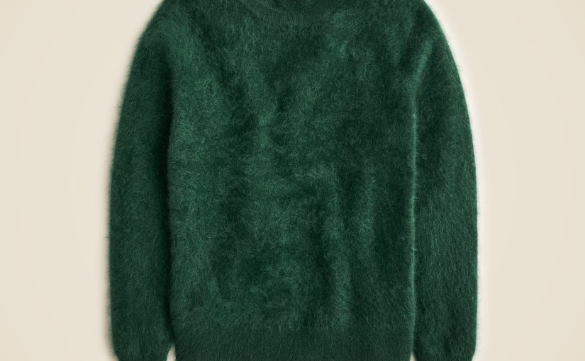Men's brushed cashmere crewneck sweater